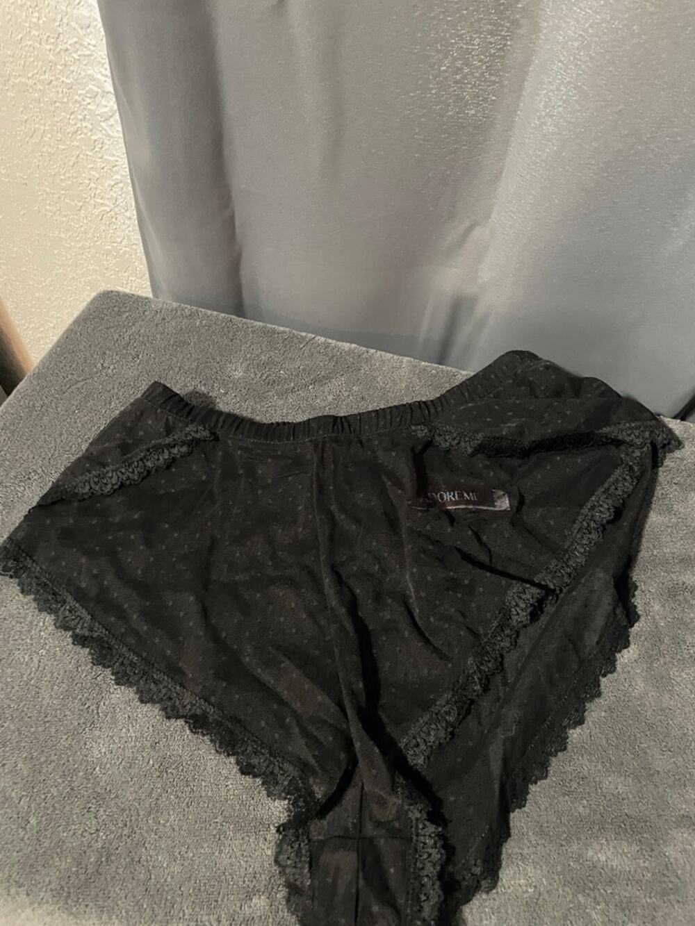 Adore Me Black Sheer Lace-Trim Briefs NWOT